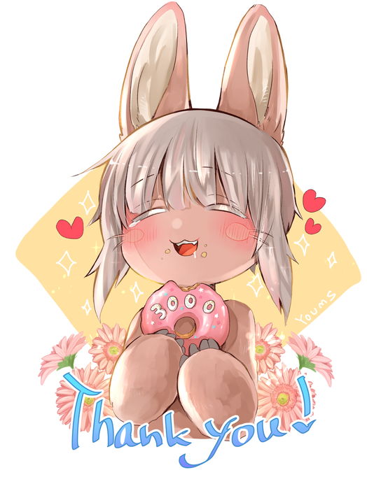nanachi (made in abyss) food animal ears doughnut furry 1other flower heart  illustration images