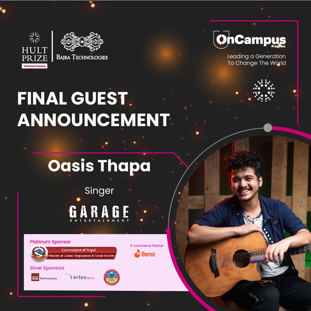 hultatioe's tweet photo. We are beyond thrilled to bring to you our next guest for the finals of the Hult at IOE and when you hear their name, we are sure you will be. It is none other than Mr. Oasis Thapa.

#hultprize
#hult
#hultatioe
#hultprize2022 https://t.co/S9zIkDgFXa