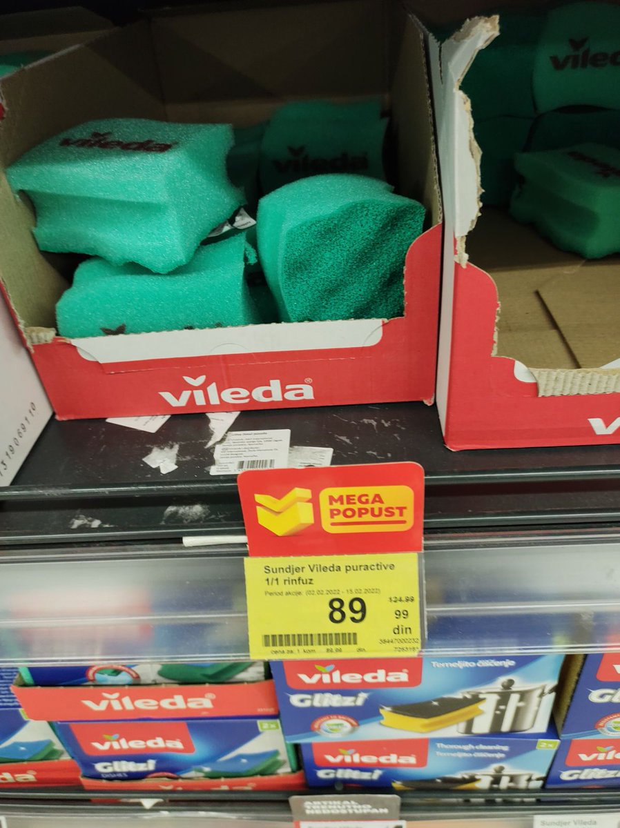 59Caca's tweet photo. #Sundjer #vileda 124.99 na akciju do 15.2.2022. 89.99 dinara https://t.co/myEjivADLS
