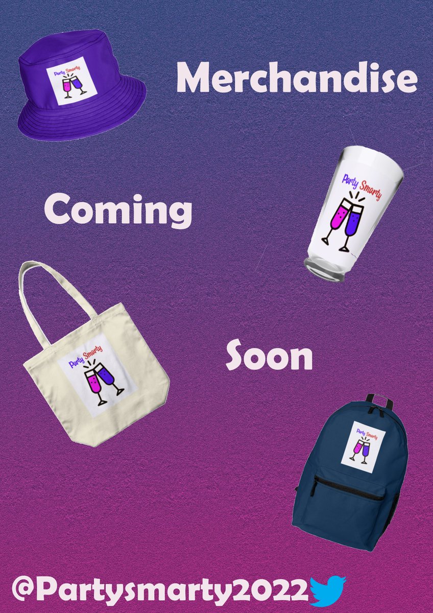 Partysmarty2022's tweet photo. Look out for our merchandise coming soon here at Party Smarty #SmartyParty #merchandise #StaySafe :) https://t.co/zbqdSJIhUC