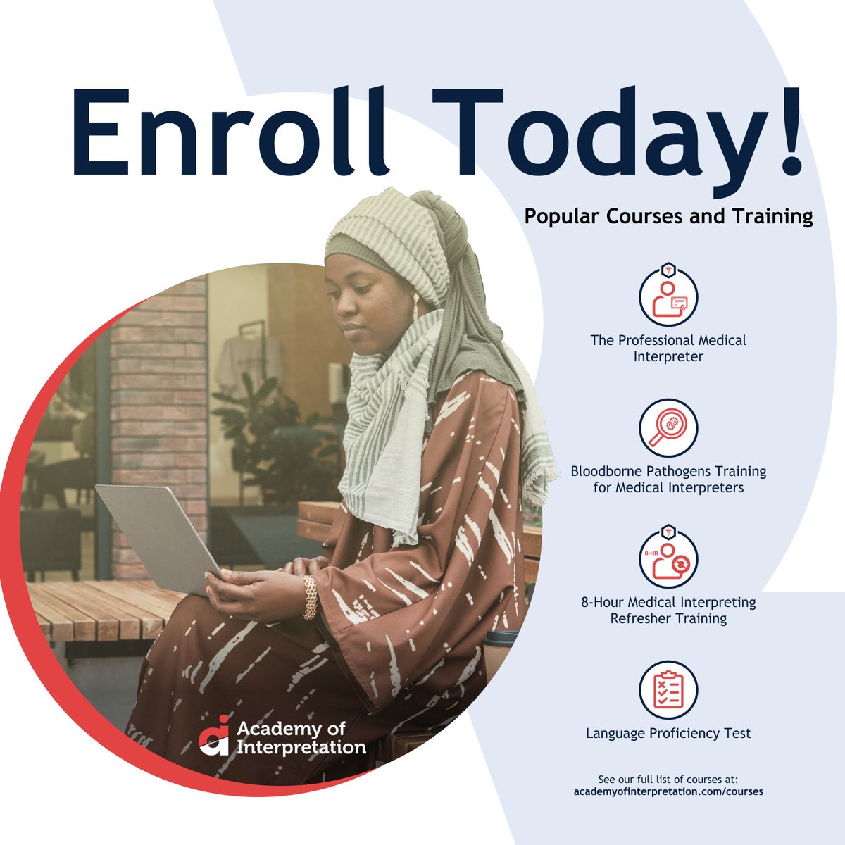 No matter where you are in your interpreting career, we have courses that suit your professional development needs. Our accredited courses include trainings, workshops, and proficiency tests.

 #onlinelearning #languageservices #launch #interpretation #translation #education