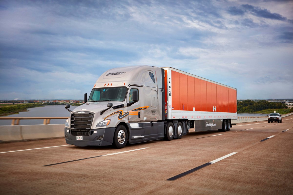WeAreSchneider's tweet photo. For this week's #TransportationTuesdayTrivia we asked, "What is the max payload of a standard Schneider trailer with a sleeper?" 

The answer is A! The max payload of a standard Schneider trailer with a sleeper is 44,500 lbs. Thank you all for playing! https://t.co/hPIMsLmUlK