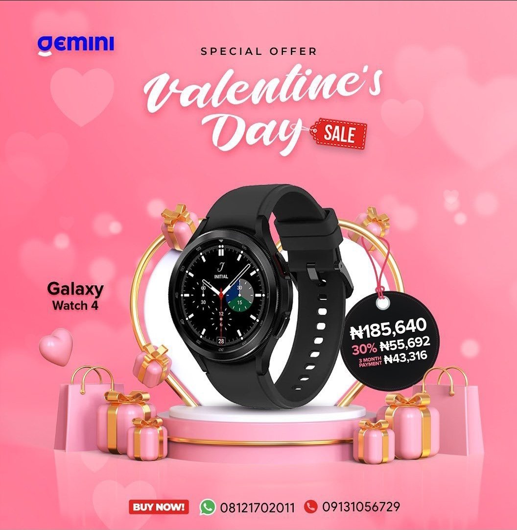 Valentine's Day is just a few days away.

You can still get your spouse a unique #ValentinesDay gift. simply choose the #device you want, make a 30% deposit and get your item before Feb 14.

What are you waiting for? Send us a DM now for more enquiries.

 #geminigadgets #gadgets