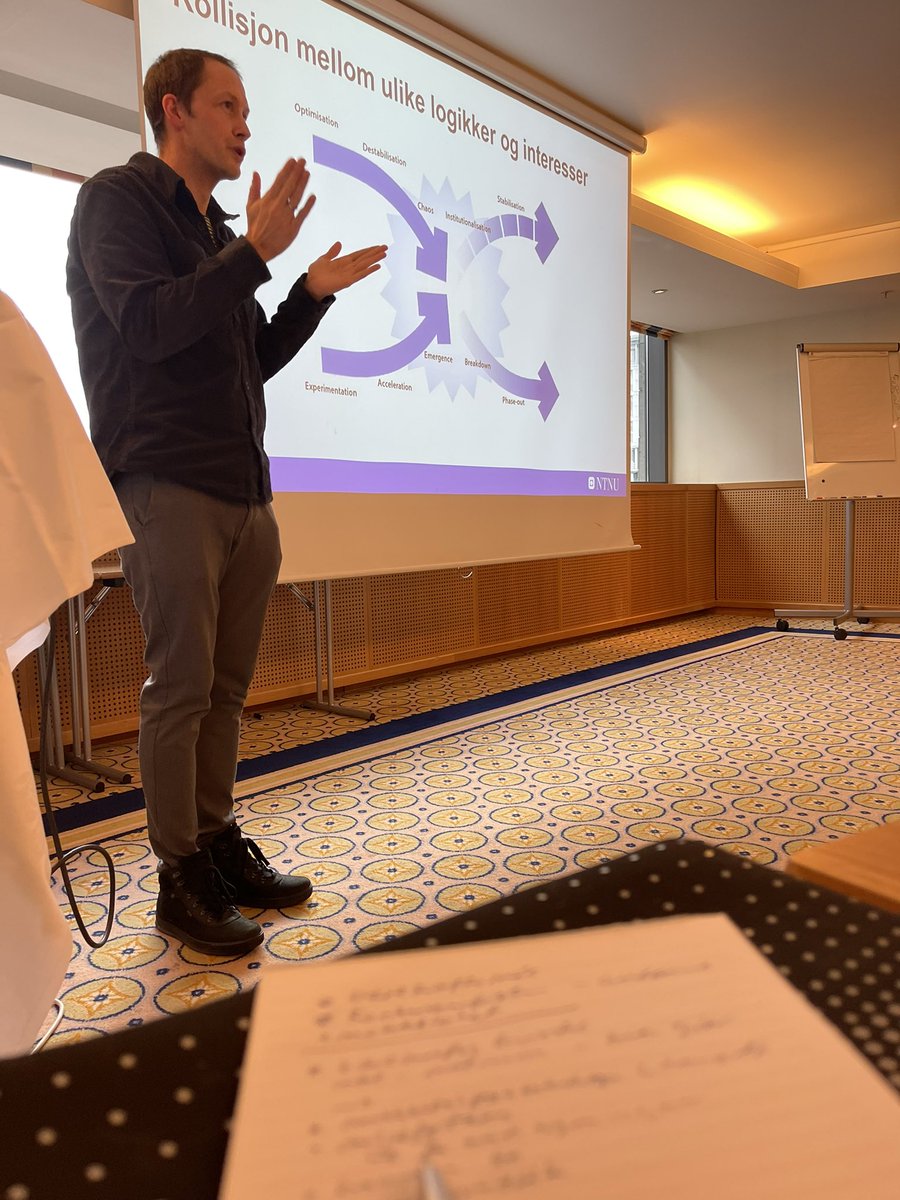 MRyghaug's tweet photo. Kicking-off our new continued edu course on Sustainability. Impressed by the engagement of students (and lecturers😀)+ feel privileged to discuss sustainability transitions,production,practice,demand with students from all sectors @KultEnergi @SustainNTNU @NTNUHumanities https://t.co/2RCfK9aSbS