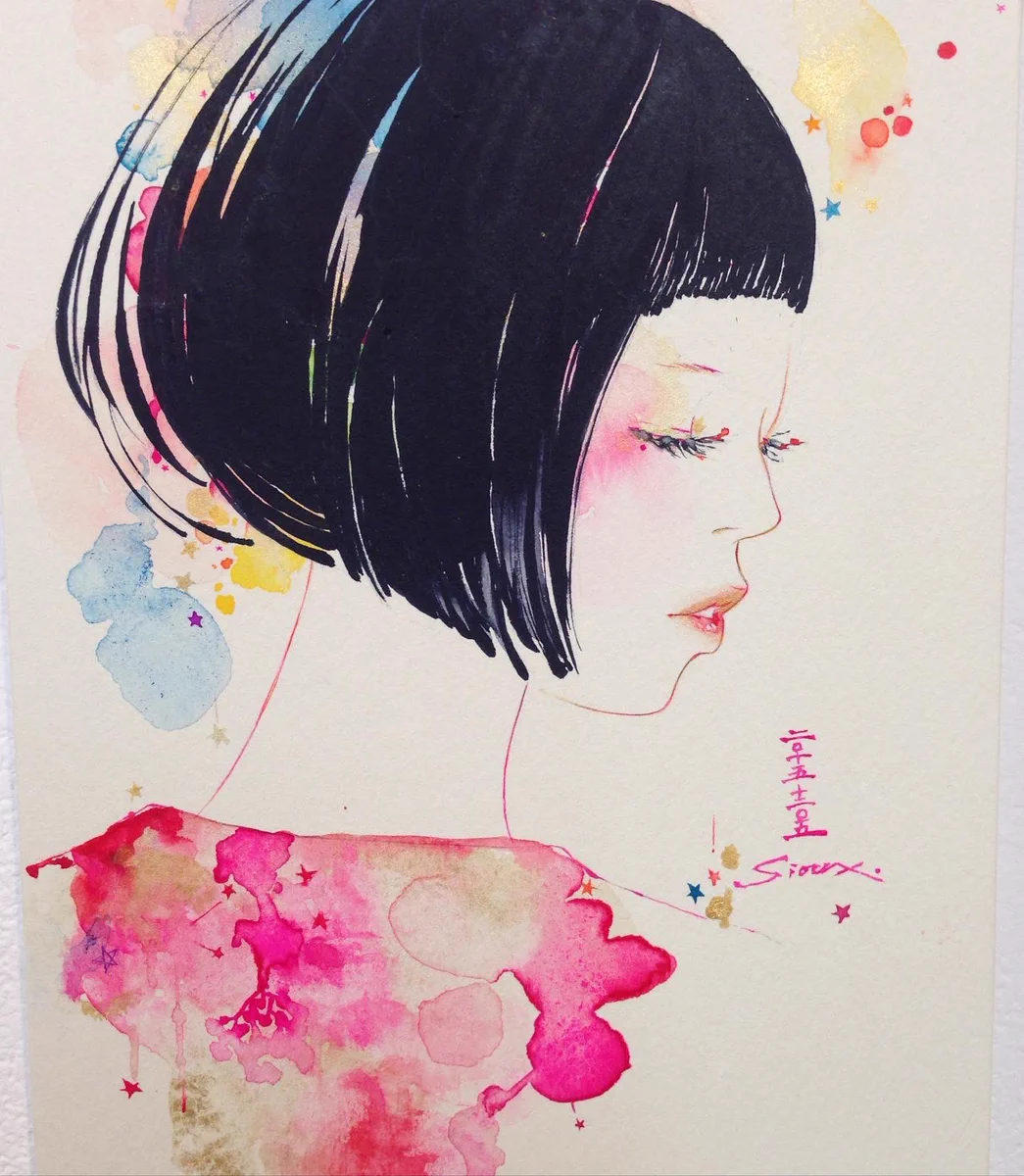 sioux🫧水彩美人画・イラストレーター on X: 
