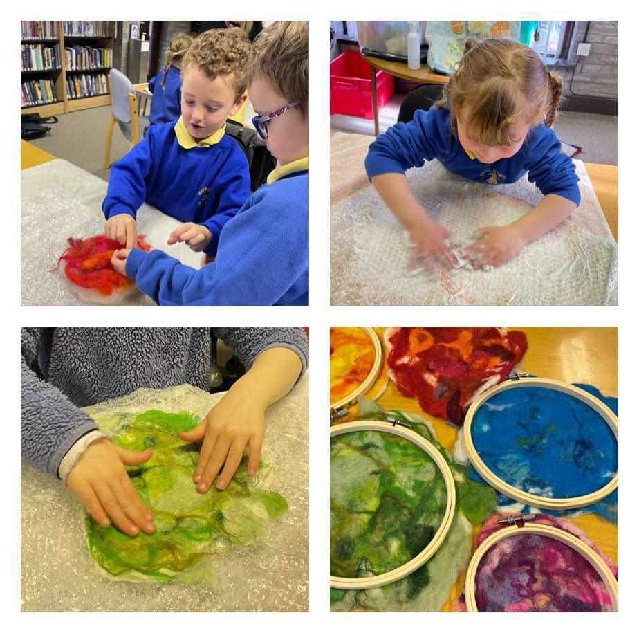 YsgolRhiwlas's tweet photo. Plant y CS wedi mwynhau gweithdy Lliwiau’r Enfys yn llyfrgell Bethesda heddiw. Cyfle i archwilio lliw a theimladau mewn modd greadigol #GaeafLlawnLles @LlyfrGwyneddLib @ogwen360 https://t.co/iFAjD9wtP1