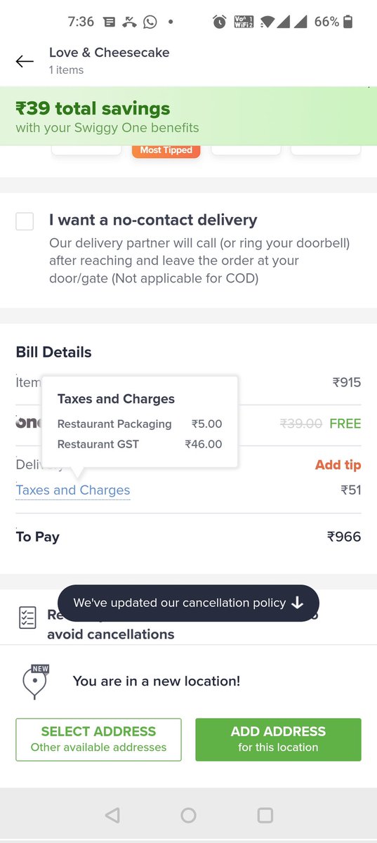 deepanair1010's tweet photo. Different taxes on @zomato @swiggy_in  @deepigoyal
@zomato  what loot is this https://t.co/gVKSc4Bz8Z