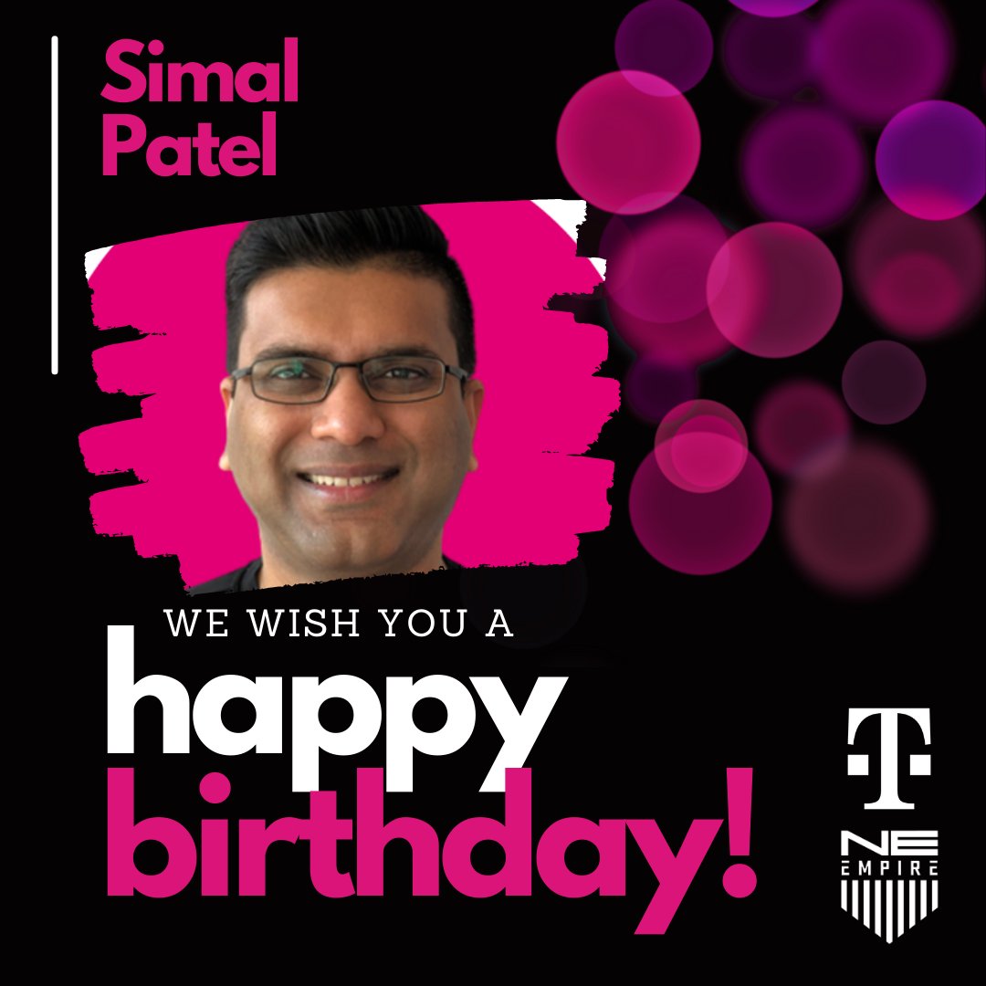 @Simal_patel83 I appreciate all of your hard work in the past year. Thank you for always stepping up to help, no matter what we ask. Couldn't imagine the Northeast without you! Wishing you a happy and relaxing birthday, filled with lots of great food #NEEmpire