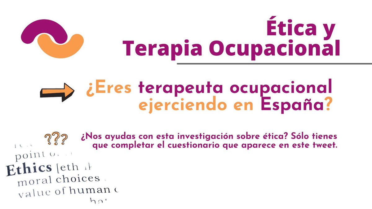 🚨 ÚLTIMO AVISO: ¡Cerramos formulario de nuestro estudio sobre #ética y #terapiaocupacional el próximo 15/02 🗓! Si todavía no has participado puedes hacerlo en: ⚠️ forms.gle/WcY8hDvKb4BZYb… ¡MIL GRACIAS POR TU TIEMPO! ⏰