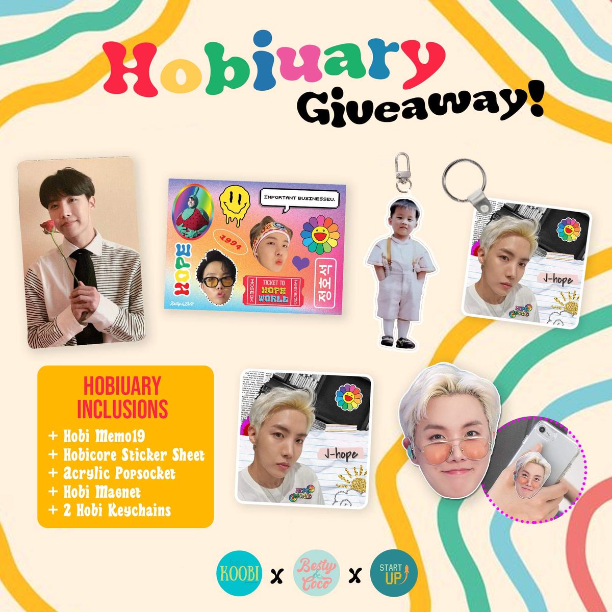 koobicart_ph's tweet photo. ✨J-Hope's Birthday GiveAway✨

1 Winner: 
- Jhope Bday Kit!

⏩RULES: 
-mbf @koobicart_ph , @bestyandcoco &amp; @startupnowph
- like &amp; RT

📅ends in Feb 27, 10PM!

🏷️GA ph only bts hobi memo 19 2019 dvd pc keychain acrylic magnet stickers popsocket hobiuary https://t.co/WCB9DdLL7b