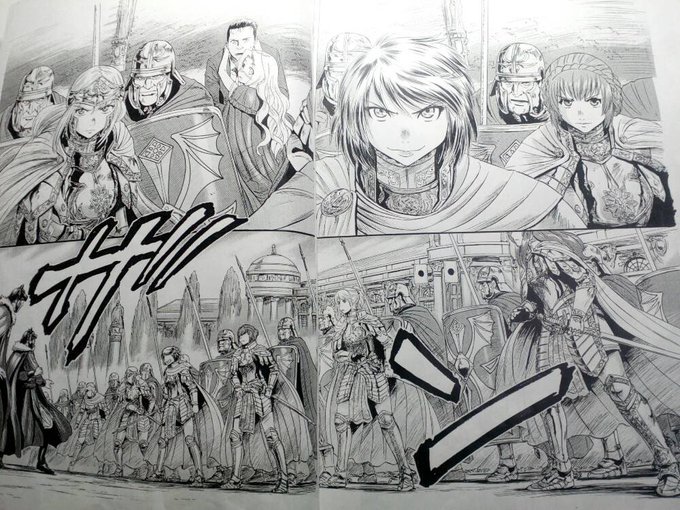 数年前に自分で描いたはずなんだが、え、これ自分で描いたの?ってなる。ノリノリだったんだなー当時は…。

このころより作画密度少ない場面のはずなのにどうして毎月こうきっついのか…。まーネームに悩んで1週間もかかりゃ押しちゃうわなぁ。 