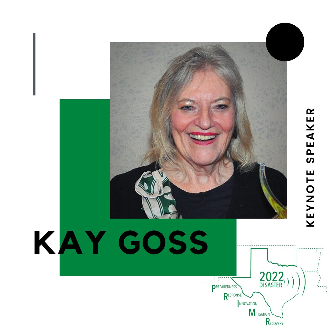 primr2022's tweet photo. The #UNT Disaster #PRIMR 2022 conference welcomes Keynote Speaker Kay Goss, educator, author, historian, public servant, and the first woman to serve as associate director of @fema. Register now: https://t.co/hqtofqP2y7 https://t.co/tDAqKxd0Mh