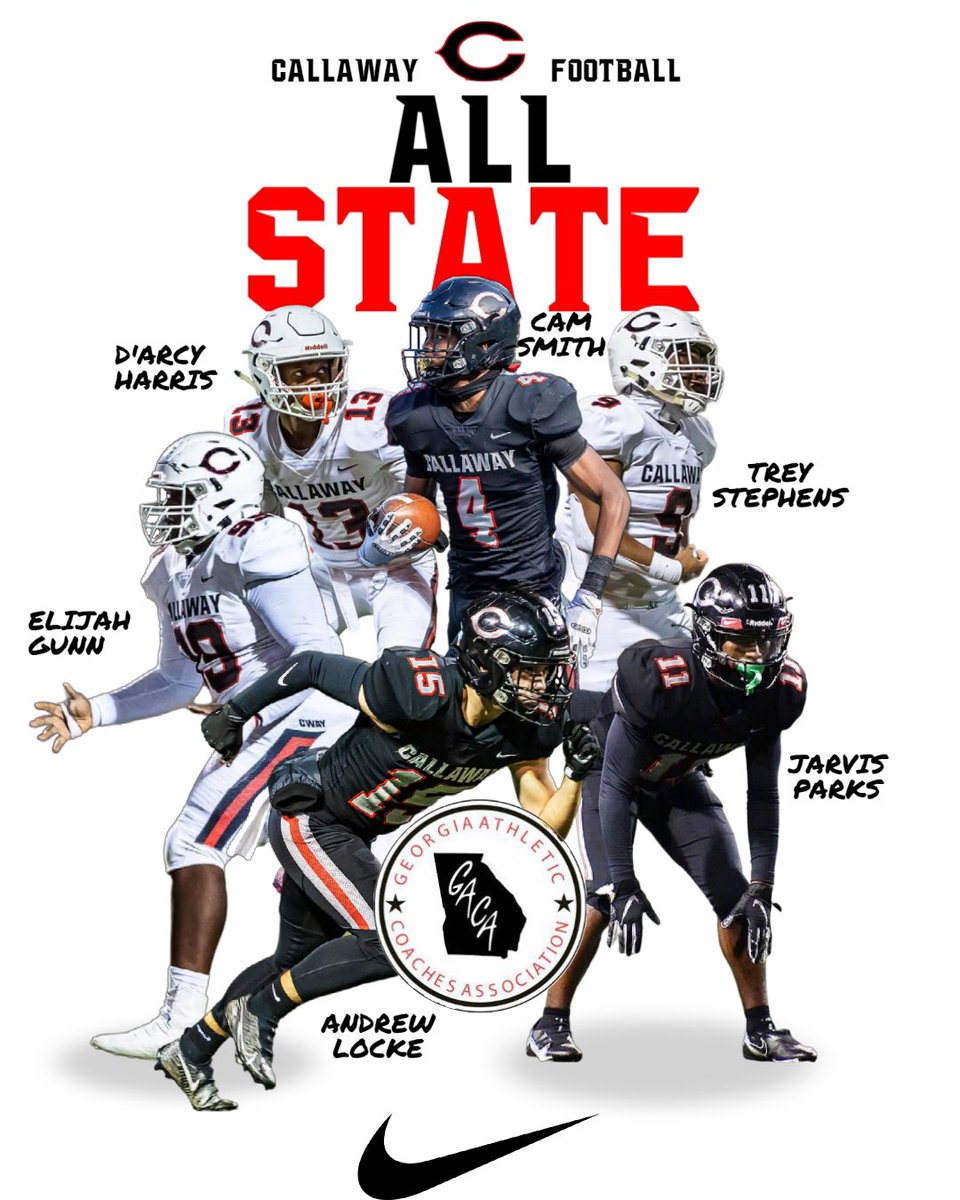 ⭐️𝙂𝘼𝘾𝘼 𝘼𝙇𝙇-𝙎𝙏𝘼𝙏𝙀⭐️ Congratulations to our players who were named to the GACA All-State Football Team‼️@GACACoaches #AllState💯 #CallawayFootball🔴⚫️⚔️