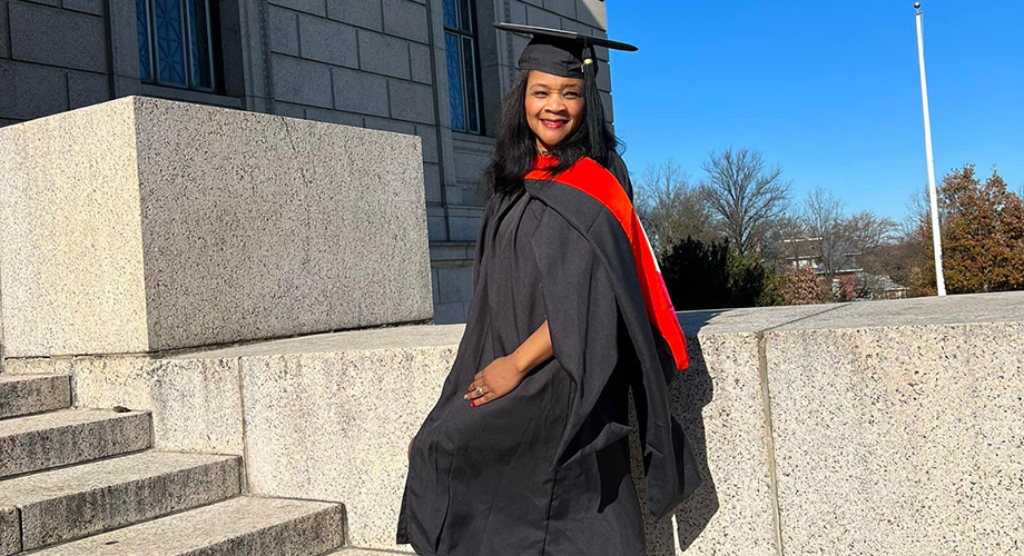 OhioStateOnline's tweet photo. In December, Stephanie Moore became the first African American woman to graduate from @OSUengineering's online Master of Global Engineering Leadership – and it's her mission that she is not the last. https://t.co/aF6foV8SLF https://t.co/QpUi7wfIpm