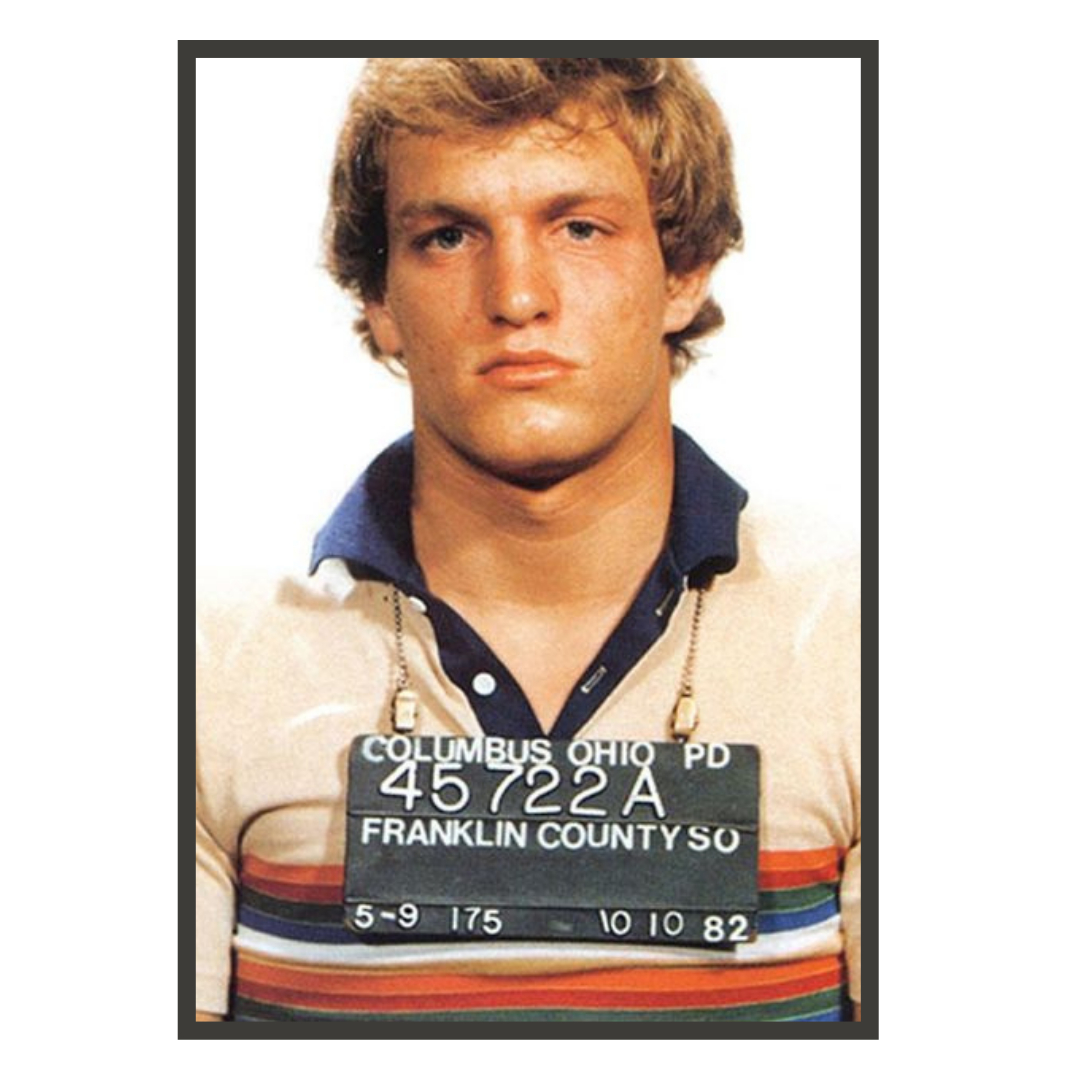 schmeidler's tweet photo. Woody Harrelson was disturbing the peace before this #mugshot was taken in 1982.  #mugshots #portrait #art #photography #culture #artist #icon #legend #cheers #woodyharrelson #hollywood #mugshotsareart https://t.co/WRogrhLlAo
