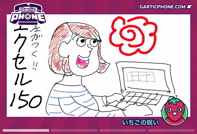 お絵描き伝言ゲームやってお腹抱えて笑ってる 