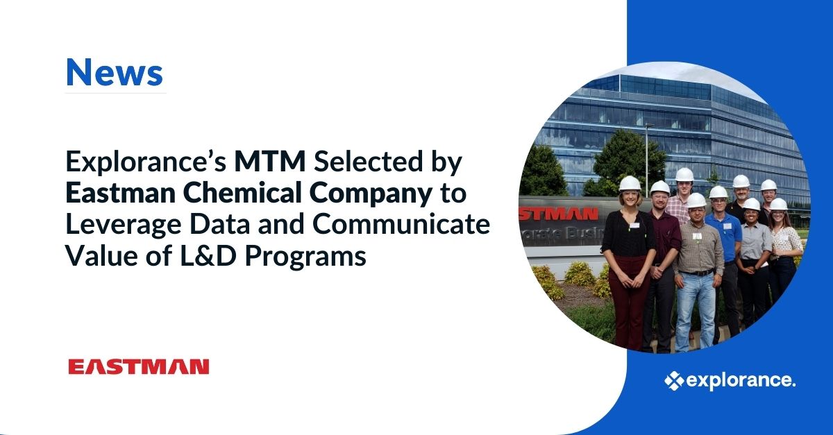 explorance's tweet photo. Explorance is pleased to announce a new partnership with @EastmanChemCo - with Explorance’s L&amp;D Effectiveness Solution, MTM, selected to deliver a scalable measurement strategy that supports Eastman's L&amp;D programs.  https://t.co/khoI7tGtZJ

#EmployeeInsight https://t.co/KFlXyr5G5L