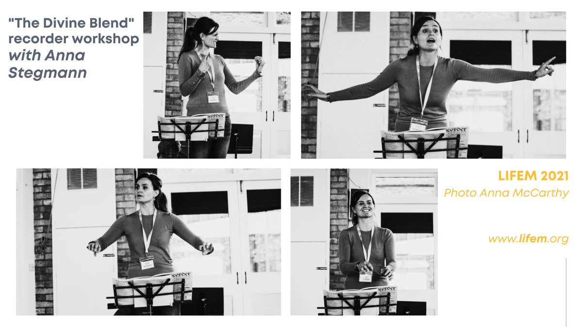 LIFEMofficial's tweet photo. The 'Divine Blend' workshop at #LIFEM21 gave recorder players the chance to play as part of an ensemble, learning how to mix and blend. Workshops are an important element of the festival and we were thrilled that @AnnaStegmann was able to lead this for us. #FestivalFlashbacks https://t.co/awDCCjMb6g