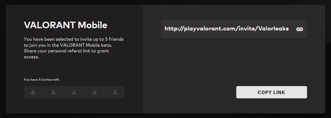 ValorLeaks's tweet photo. VALORANT Mobile | #VALORANT 

> VALORANT Mobile will be getting a beta in the *future*. At the moment, it seems it will be using an invite system for players to invite friends to gain access to the beta. https://t.co/1xBNzxKWHi