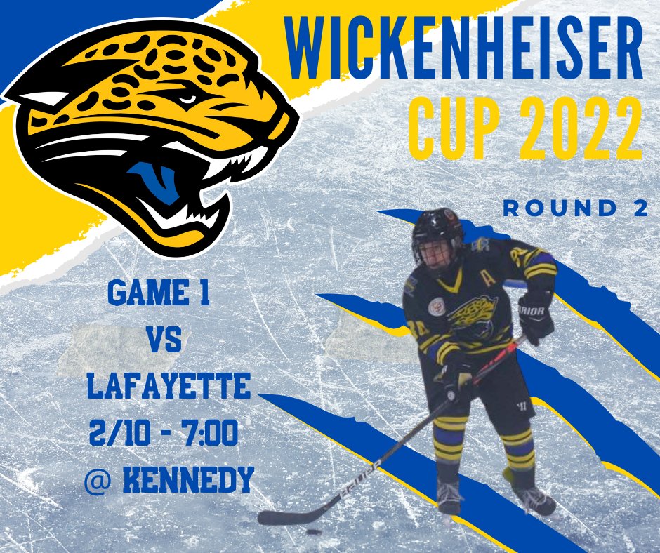 HockeyJaguars's tweet photo. Are you ready for round 2 of Wick Cup action, well you don't have to wait long. The Jags have been paired against Lafayette in game 1 tonight at Kennedy starting at 7pm. Be there to watch the Jags keep rolling their way to the cup.
#OnceAJaguarAlwaysAJaguar #ManyPawsOnePride https://t.co/No6Bad4UMQ