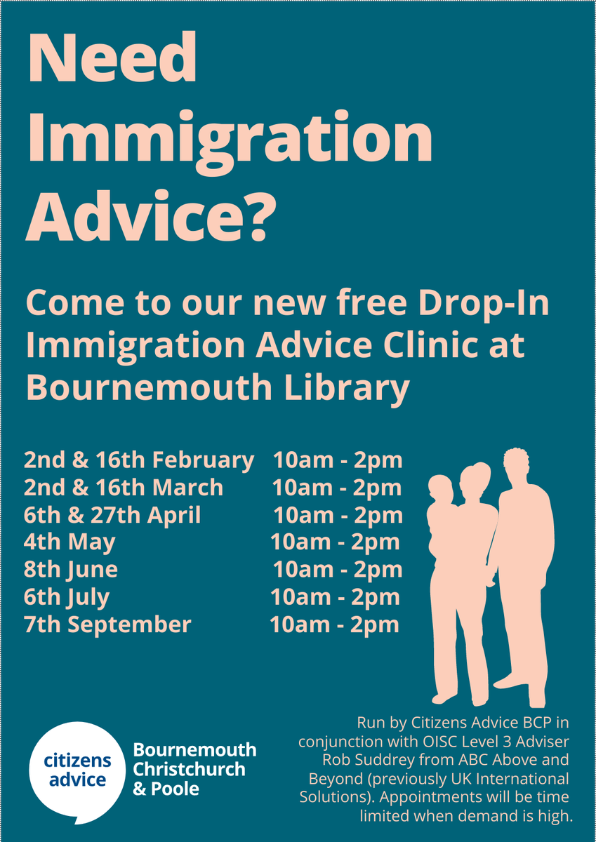 Just seen new #ImmigrationAdvice sessions from @CitAdviceBCP #UKImmigration #Bournemouth