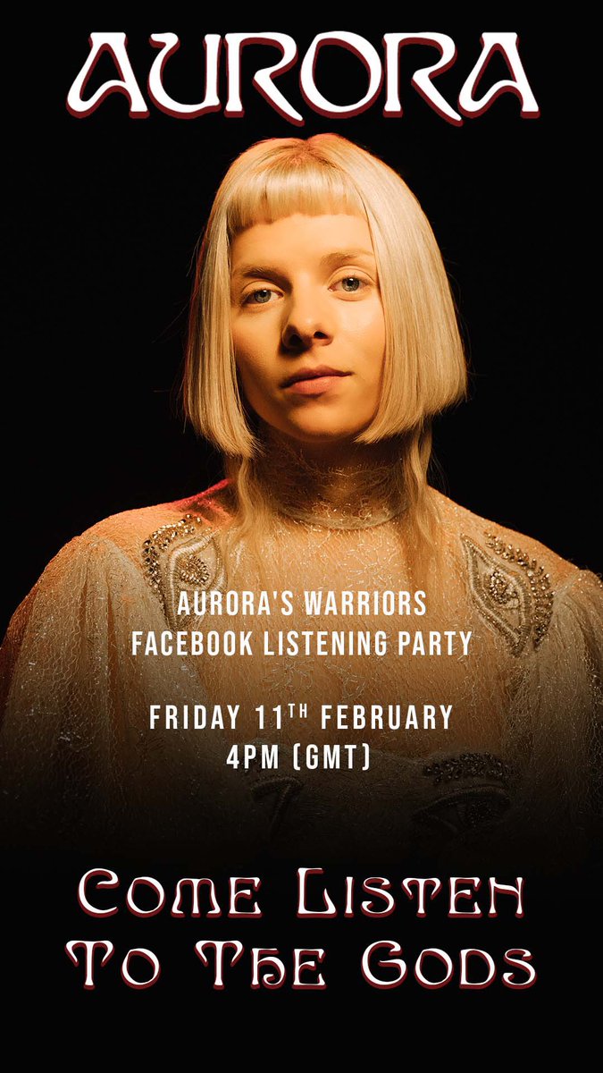 jynxypanda's tweet photo. MEEP MOOP @AURORAmusic is holding an AURORA’s Warriors Facebook group listening party on Feb 11, 4PM GMT!!! Need a Spotify premium or Apple Music account. 

Click this liinkk!

https://t.co/qPfArluy6k

#AURORA #AuroraAksnes https://t.co/BhSzzpP9ZJ