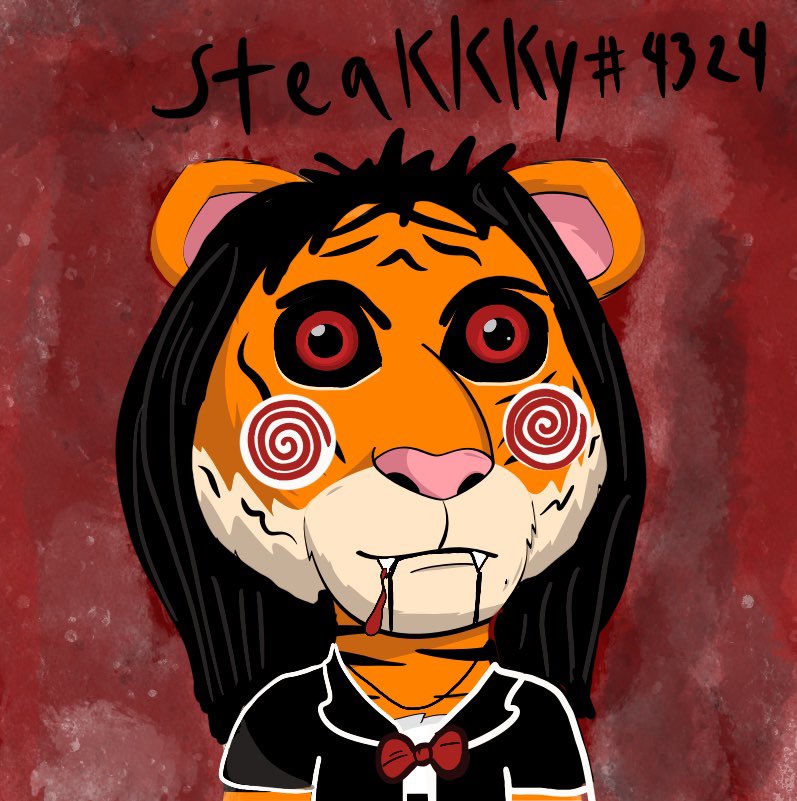 steakkkybakeeey's tweet photo. This tiger creeps me out🤪 i call him TIGERJIG😆 #Tigerx #NFTartist #nftart https://t.co/lKRRXNj79Q