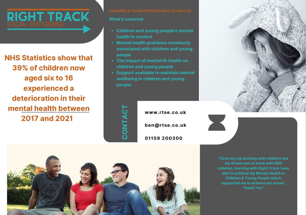 _RightTrack's tweet photo. #childrensmentalhealthweek #childrensmentalhealth #mentalhealth #mentalhealthawareness #learning #freecourses #rtse #childrenneedhelptoo #support #growyourknowledge #supportyourkidsmind #mind #nhs #statistics #help #accessability #onlinecoaching #onlinelearning https://t.co/I2kT3PrqRO