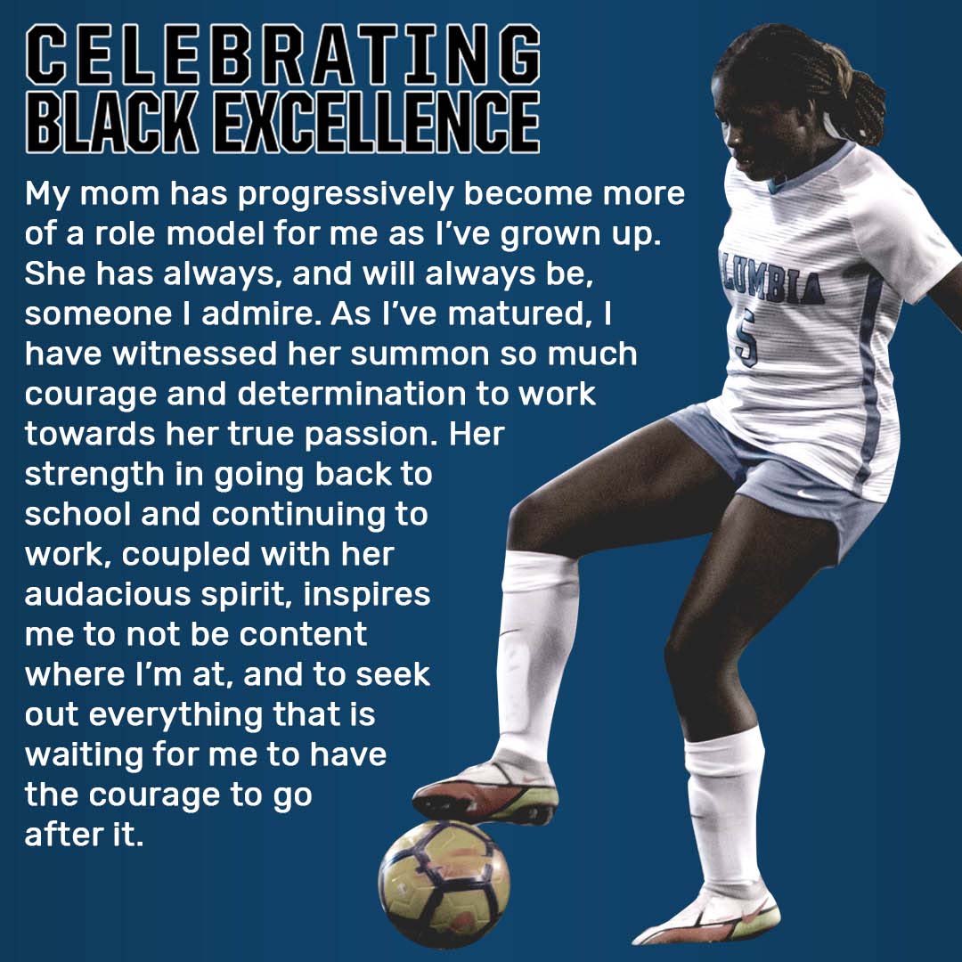 GoColumbiaLions's tweet photo. #CUBlackExcellence l Marcia Ojo 

A first year on @CULionsWSOC, Marcia talks about her admiration towards her mother, overcoming constraints growing up, and embracing what it means to be a Black female athlete 

#RoarLionRoar #BlackHistoryMonth #BHM https://t.co/i9sf2VsJO7