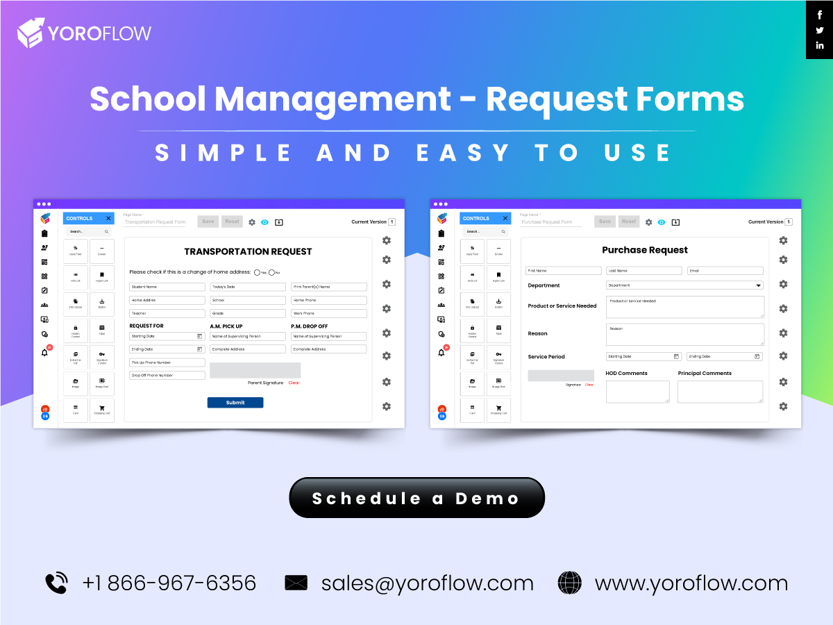 yoroflow's tweet photo. > Create web forms for different requests, like admission requests, budget approval, financial aid, etc.
> Ensure that the essential request data is given in the proper format.
Sign up now: https://t.co/TUrUAolMFD
#AllInOneTool #projectmanagementsoftware #schoolmanagement https://t.co/sDzGerjer0