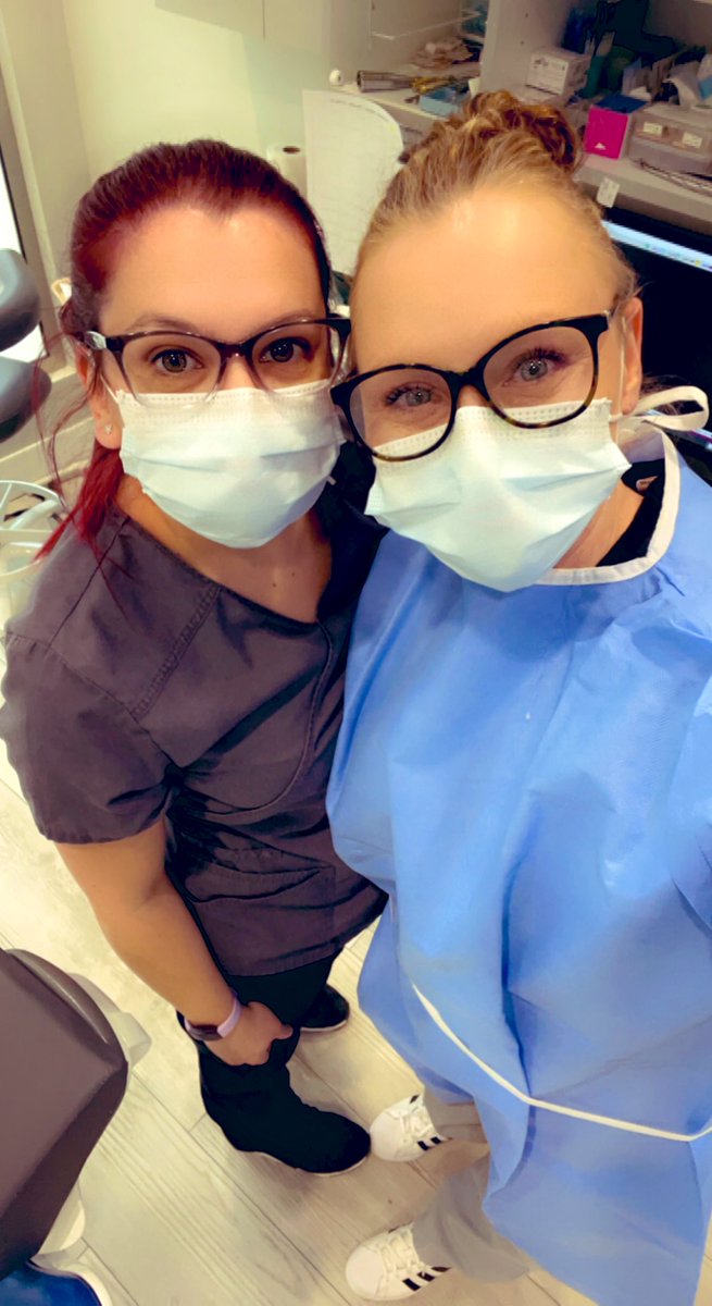 #dentalassistants ready to kick some Ass 🦷🪥 we both hope you all have smiley kinda day 💕