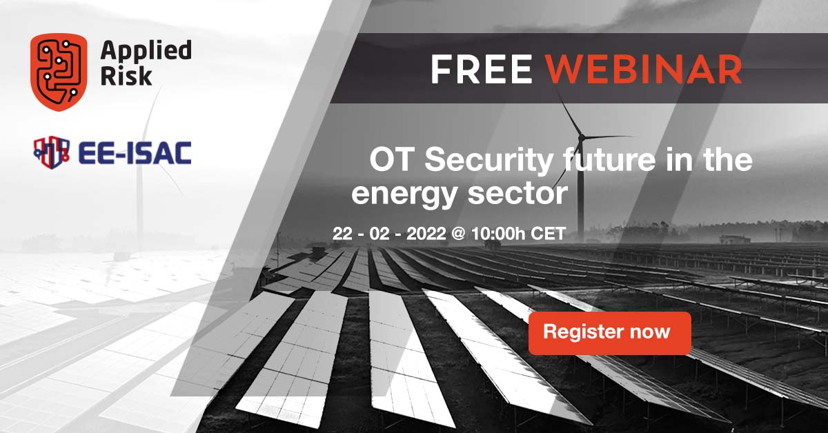 AppliedRisk's tweet photo. 22/02/2022 is a palindrome and the perfect date to learn about the "#OTSecurity future in the #energysector" with research-backed trends, insights and recommendations. Join our webinar in partnership with @EE_ISAC by signing up here: https://t.co/JwSf48fRFf https://t.co/dk1EgpHvSV
