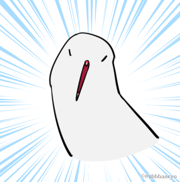 集中線の白文鳥のイラスト フリー素材 #アイコン #文鳥 