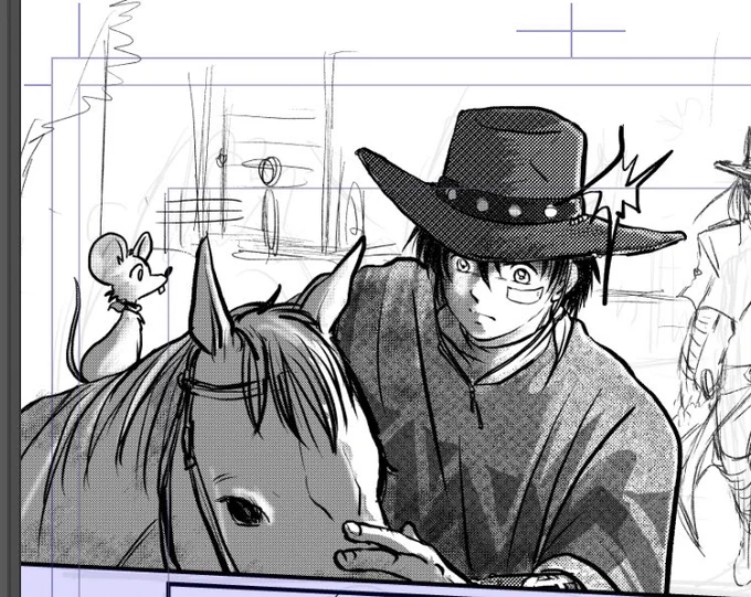 ComicStudio以来久しぶりに、モノクロ&グレースケースで作画してみるも、トーンがモアレっちゃうし色々やり難いから、やっぱりいつものカラーモードに戻そうw😅

そしてまだしんしんと雪が降ってござる❄️
外は夜だけれど雪でほんのり明るい。 