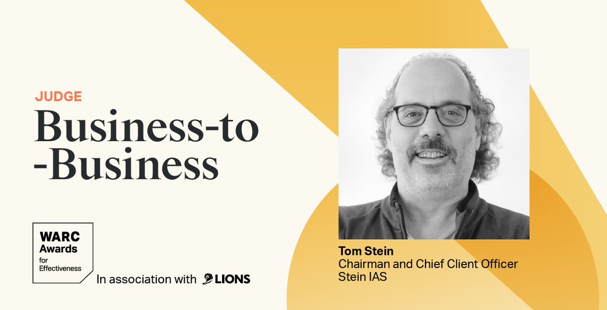 I'm thrilled to be judging the WARC Awards for Effectiveness this year, in association with LIONS. We will be using the B2B Effectiveness Ladder to score all entries, enabling the industry to identify and learn from effectiveness best practice. Looking forward to it! #WAFE22