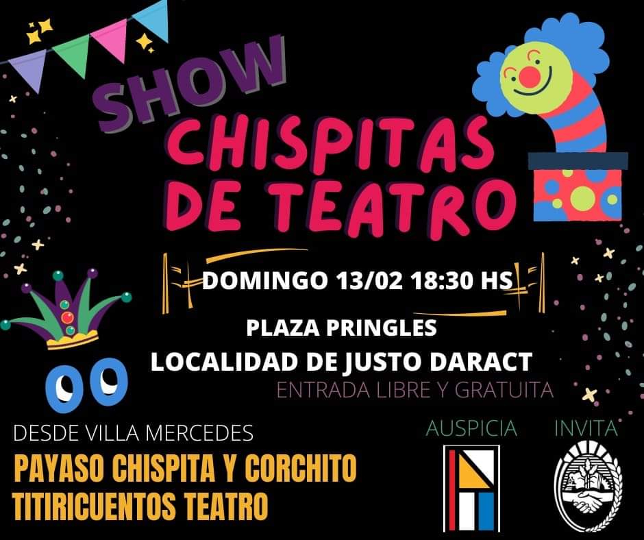 Este Domingo, 18:30 hs.
Justo Daract. San Luis.
#diversity #payasos #titeres