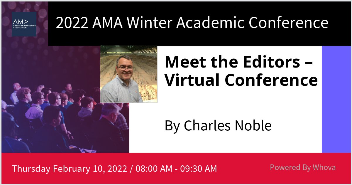 ProfNoble's tweet image. I am speaking at 2022 AMA Winter Academic Conference. Please check out my talk if you're attending the event!  - via #Whova event app