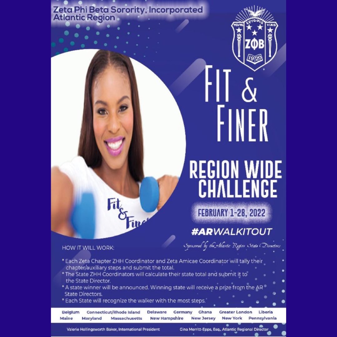 zphibmaryland's tweet image. Join us for the @atlanticreg1920 fit and finer #arwalkitout challenge!!! 

#zetaphibeta #atlanticregionzwtas #zphib1920 💙🕊