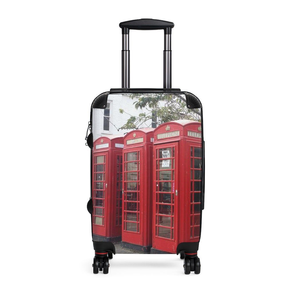 #travel #shop: British Phone Booths Travel Photography print  on Cabin Suitcase Carry on   etsy.me/3svxQQT