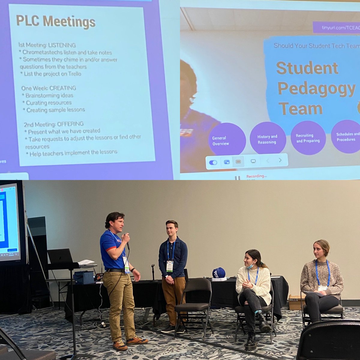 The @JJP_Tech presenting at #TCEA22 about the student team being a pedagogy team. Who better then students to help design the learning WITH teachers?! <a href="/Ozzys_at_PHS/">Ashleigh Osborne</a>