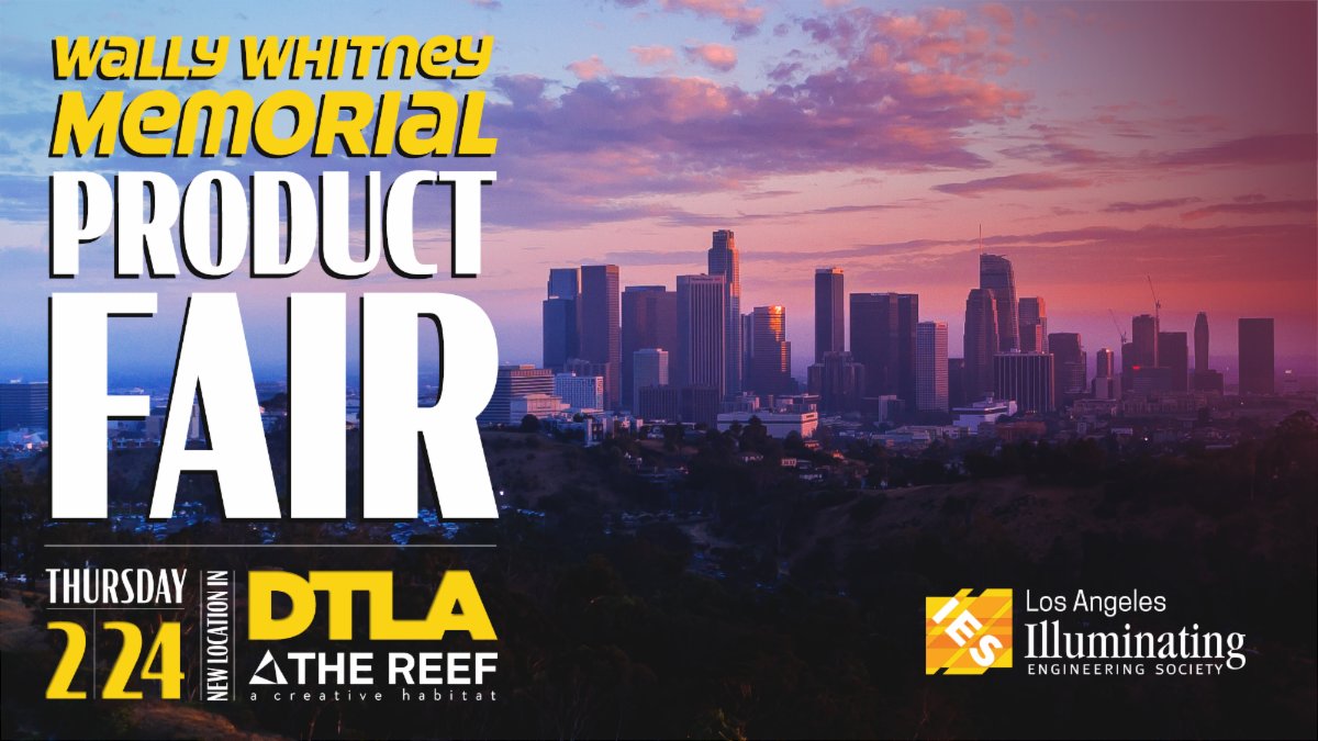 Come visit us at the @ies_losangeles Product Show on February 24, 1:30 – 8:00pm. Magic Box at The Reef, 1933 So. Broadway, Los Angeles, CA. 90007 For more information and to register for free! losangeles.ies.org/events/wally-w…