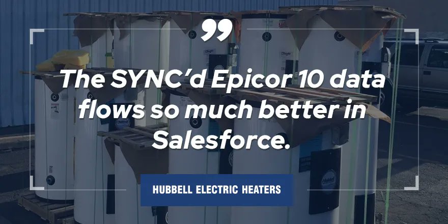 Commercient's tweet photo. Find out why Epicor 10 data flows better in @Salesforce and keeps the sales team at @HubbellHeaters working in CRM: https://t.co/E7VGIzBVLC 
#Commercient #CommercientSYNC #HubbellHeater #Epicor10 #Salesforce #DataScience #ERP #CRM #ERPCRMIntegration https://t.co/JAI2XDZrcU
