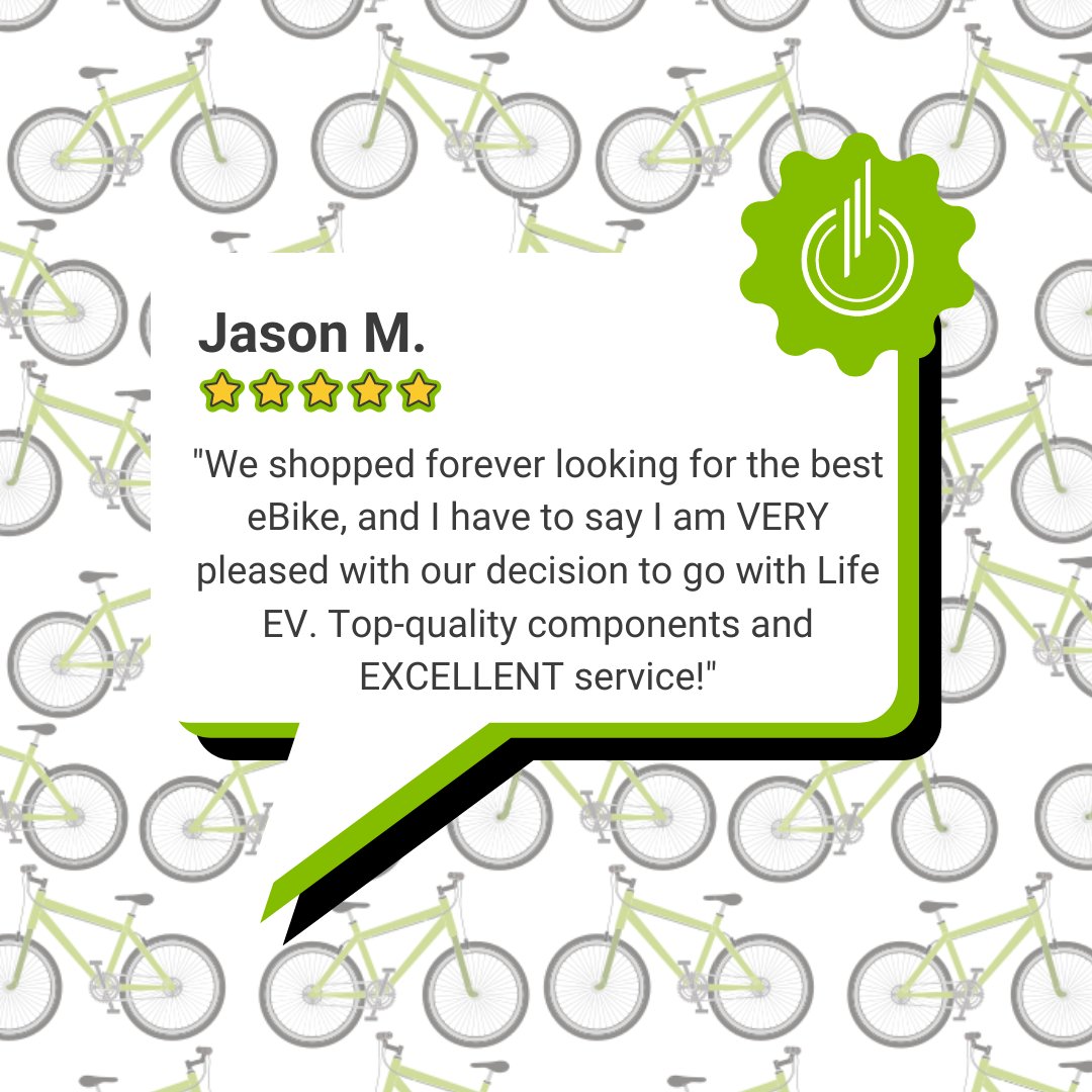 See why our customers rave about Life EV:

#electricbikes #ebikelife #ebikeadventure #ebikes #lifeev #testimonials #clienttestimonials #clientreviews #testimonialthursday