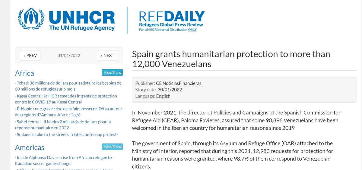 MigrationYorks's tweet photo. Some positive news. Over 12,000 Venezuelans have been granted humanitarian protection in Spain fleeing the political situation in 2021. #Spain #Venezuela #HumanitarianProtection
https://t.co/mBgO5KYUfD https://t.co/DREtNsFvWi