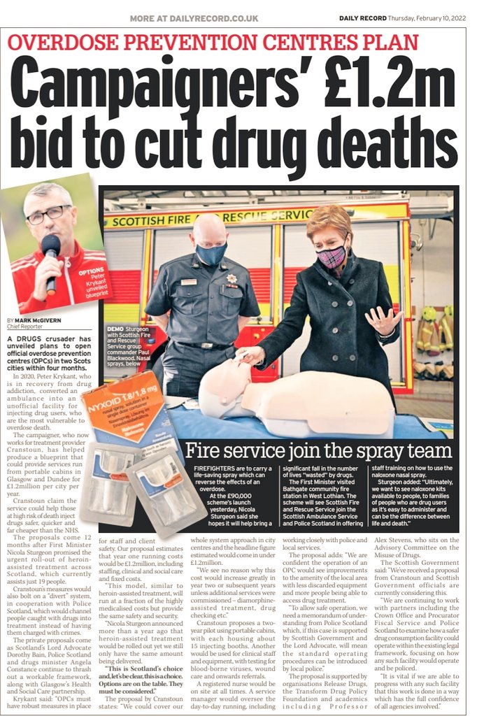 Experts in #harmreduction this <a href="/Cranstoun_org/">Cranstoun</a> bid to operate a #Glasgow Overdose Prevention Site provides clinical oversight, academic evaluation &amp; onward referrals to current treatment providers

Urgent response is needed now in Scotlands national mission to reduce drug deaths