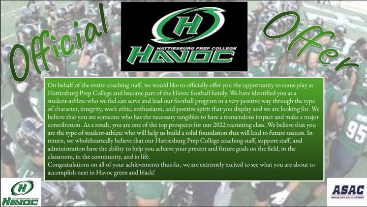 Thankful for my second offer and for the opportunity to play at Hattiesburg Prep! <a href="/HPCHavoc/">Hattiesburg Prep College</a> <a href="/Coachthames/">John Thames</a>