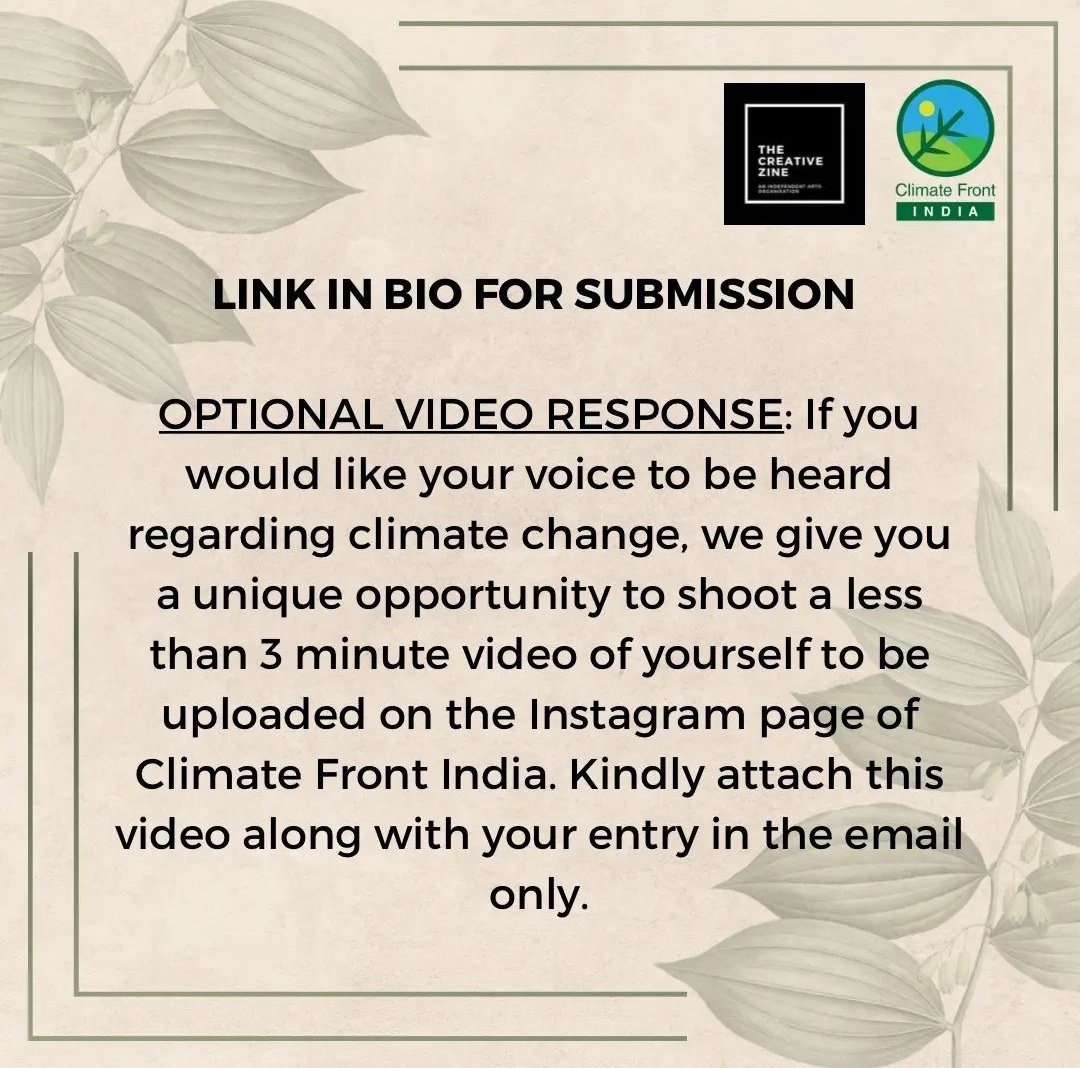 ClimateFrontIND's tweet photo. The link will open on 10 February 👇
https://t.co/MWZGX280Zi
If you are an #climateartist you don't wanna miss this opportunity! Check the slides for more details👆 https://t.co/qiRJysYE8Q
