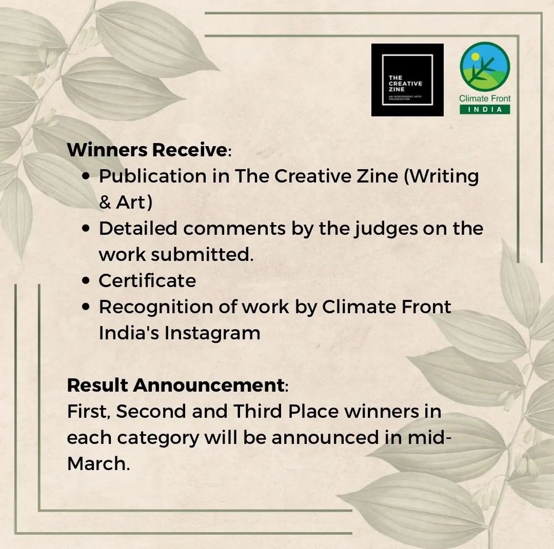 ClimateFrontIND's tweet photo. The link will open on 10 February 👇
https://t.co/MWZGX280Zi
If you are an #climateartist you don't wanna miss this opportunity! Check the slides for more details👆 https://t.co/qiRJysYE8Q