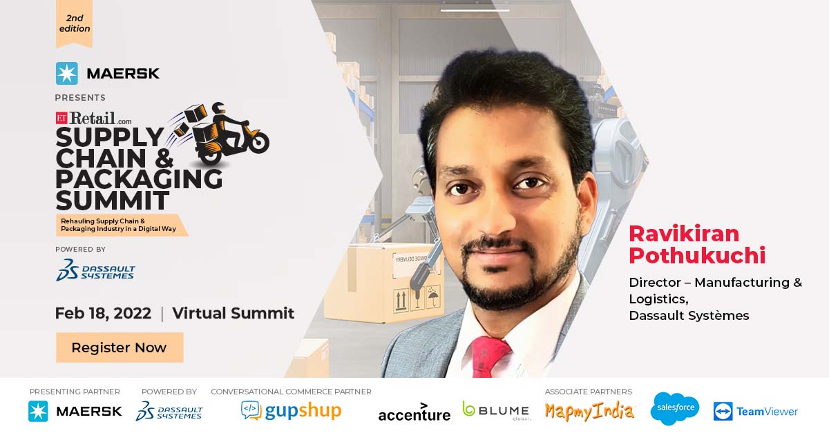 Our next speaker helps organizations in stitching a digital thread connecting their entire value chain. Meet Mr Ravikiran Pothukuchi, Director-Manufacturing and Logistics <a href="/Dassault3DS/">Dassault Systèmes</a> as he speaks at the
#ETRetailSCS
 
Hurry Up! Register Now: bit.ly/3Jciw1Y