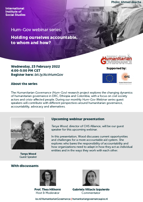 GVillacis1986's tweet photo. ๐จEpisode 7- Hum-Gov webinar series:
Holding ourselves accountable, to whom and how? By Tanya Wood, Director CHS Alliance.
- February 23 - 16:00 CET / 10:00 Bog/Uio/Lima
- Link available after registration: https://t.co/MPgvJ4dnAj https://t.co/Qw8bbbhngX